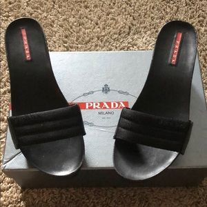 Prada black wedges .. Make Me An Offer!!!!